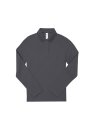 Dames polo B&C My Polo 210 Long Sleeve Dark Grey